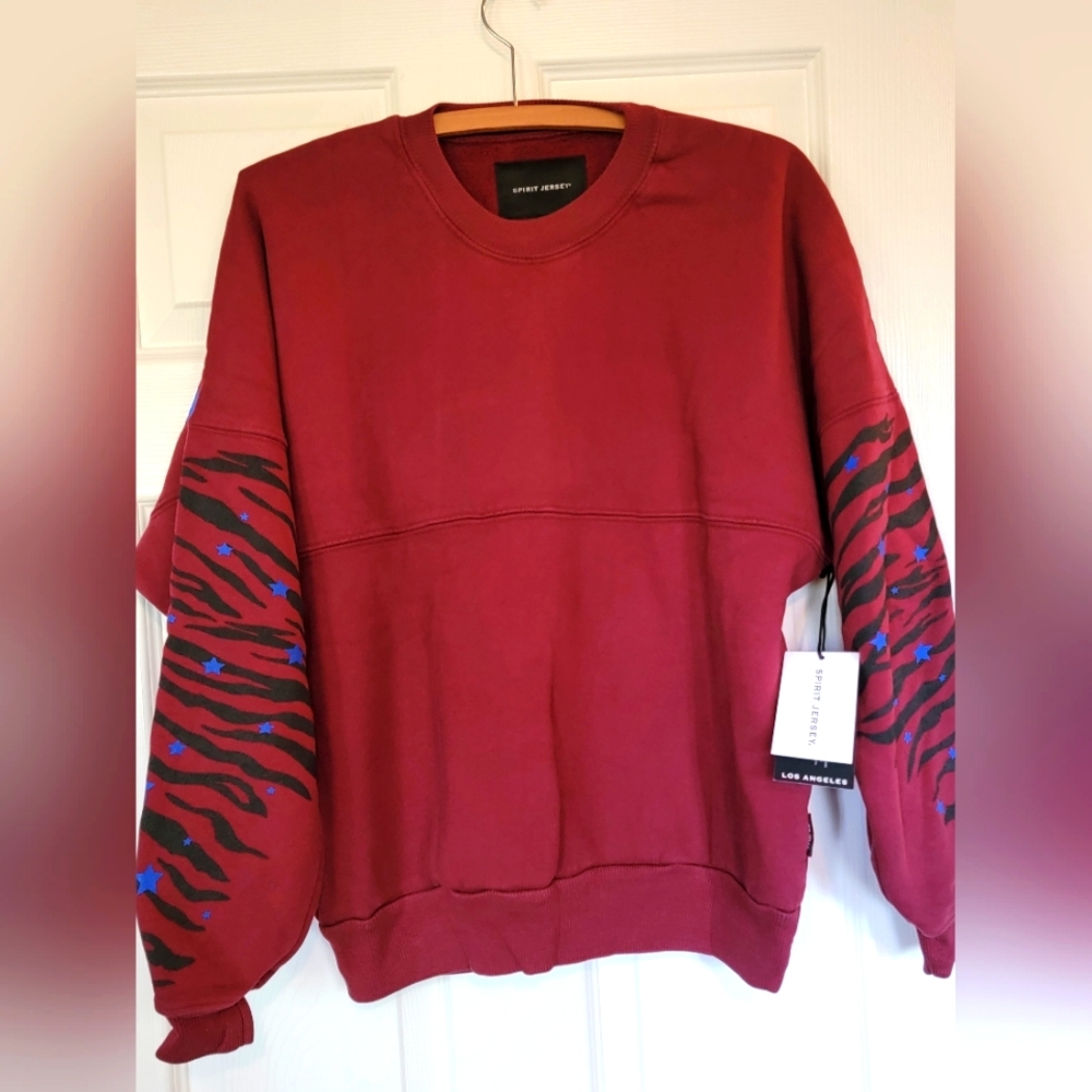 Spirit Jersey Heavyweight Pullover Burgundy LA Sweatshirt Small